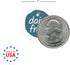 500 1" Blue Dairy Free Stickers / Small White Gloss Circle Labels/Chic Teal Lactose Free Food Safety Seals with Modern