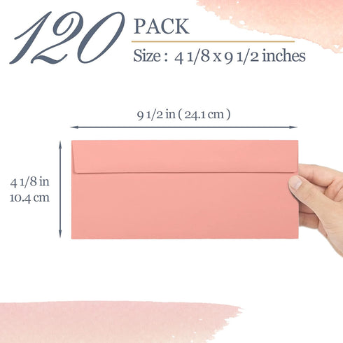 Business Envelopes, 120-Pack #10 Envelopes, 4 1/8 x 9 1/2 Inches in 6 Warm Pastel Colors