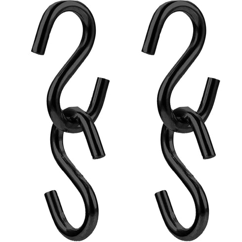 Shappy S Hooks Heavy Duty, Max 441 Lbs Black S Hooks for Hanging Plants, Kitchen Utensils, Clothes (4 Pieces)