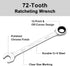 Jetech 15mm Ratcheting Combination Wrench, 12PT 72 Tooth Gear Wrench, Industrial Grade Cr-V Steel Gear Spanner for Household Garage Auto by Jetech