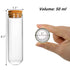 Frcctre 48 Pack 50ml Glass Test Tubes with Cork Stoppers, 30x100mm Clear Round Bottom Glass Test Tubes for Scientific Experiments, Bath Salt and Candy Storage, Plant Propagation Container