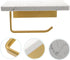 Bathroom Wall Mounted Marble Tissue Roll Holder with Shelf Modern Design for Keys Phone Items Stylish Toilet Paper
