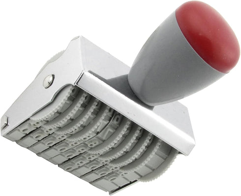 Uxcell Rubber Office 9 Band 0-9 Numbers Digit Numbering Stamp, Gray Red
