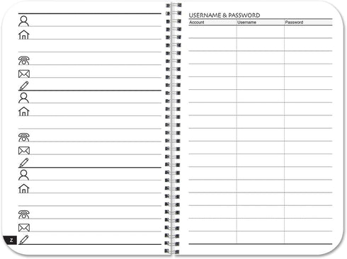 BookFactory Little Black Book, Pocket Address Book, Mini Black Address Book - 100 Pages, 3.5'' x 5.25''