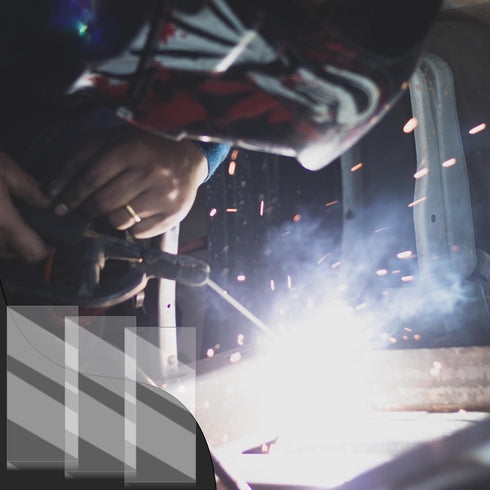 Tucnoeu 100pcs 2x4.21x0.04Inch Welding Lens Transparent Welding Lens for Hood Accessories - Clear Replacement