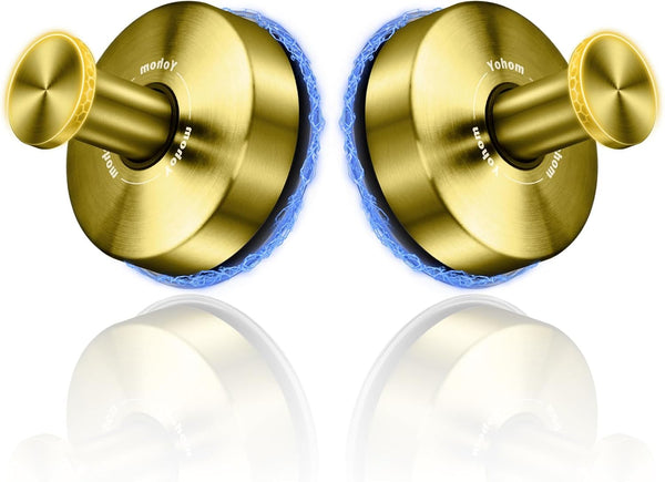 YOHOM Suction Cup Hooks for Shower Bathroom, 2 Golden Hooks for Inside Vacuum Windows