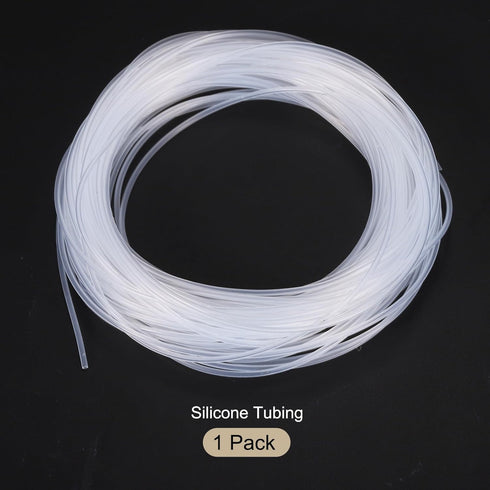 49ft Clear Silicone Tubing 1/64" ID x 1/32" OD, Industrial Plastic Hoses for Pump Siphoning, Draining, Irrigation,