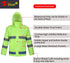zojo High Visibility Safety Rain Suit, Jacket and Pants, Reflective Rain Coats (Yellow-2XL)
