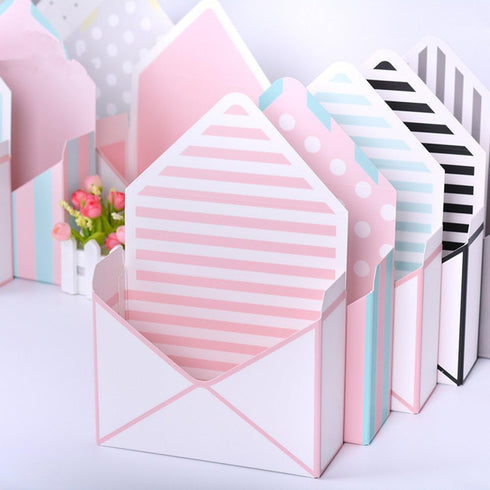 BBJ WRAPS Flower Arrangement Boxes Floral Envelop Box, 5 Counts 8x2.8x5.7 Inch (Assorted Patterns)