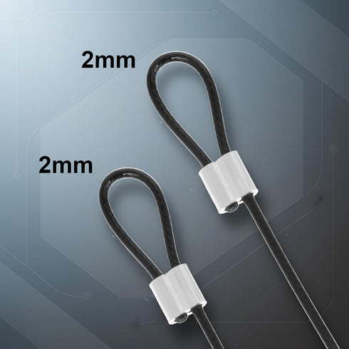 Zelphvt 10 2mm 12 Inch Pcs Stainless Steel Cable with Loops, Vinyl Wire Rope Security Chain Lock Bicycle Security Cable