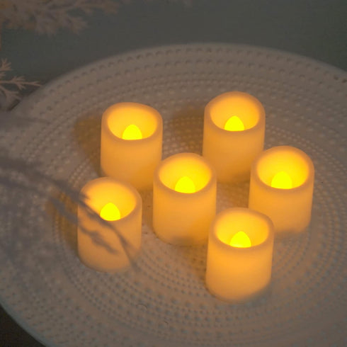 Battery Operated Flameless Votive Candles, Pack of 6 with Timer, Small LED Candle Lights for Daily Cycle