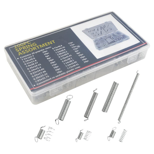 WMYCONGCONG 200 PCS Zinc Plated Compression and Extension Springs Replacement Kit for Shop and Home Repairs