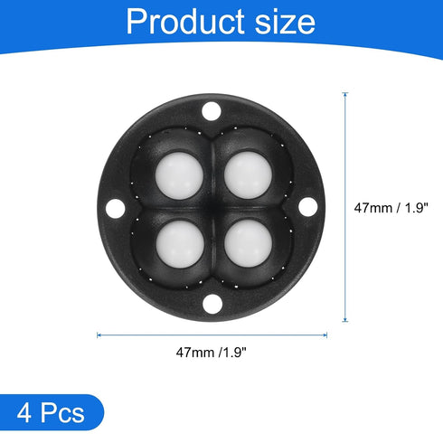 4 360 4 uxcell Pcs Self Adhesive Caster Wheels, Degree Rotation Mini Caster Swivel Rollers Universal Sticky Swivel