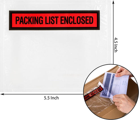 Nicunom 1000 Pcs Packing List Envelopes | Clear Adhesive Invoice Packing Slip Envelope Pouches for Shipping