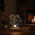 (4 Decorative Acrylic Family Night Light Personalized Teddy Bear LED Lamp, Charming Accent for Childrens Room