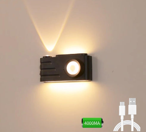 4000mAh Cameras Human Sensor Wall Light - Magnetic Stair Lights, Rechargeable Wall Sconces with Battery, LED Wall Lamp