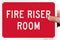SmartSign K-9709-PL-10 "Fire Riser Room" Sign, 7" x 10" Plastic, White on Red