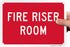 SmartSign K-9709-PL-10 "Fire Riser Room" Sign, 7" x 10" Plastic, White on Red