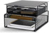 Safco Products Onyx Mesh Deluxe Under Desk Hanging File Organizer, Black, Steel, 2 Compartments