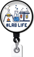 Lab Technician Retractable Badge Reel with Alligator Clip, Cute Lab Tech Beaker Badge Holder for Medical Laboratory