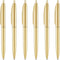 Unibene 6 Pack Gold Click Ballpoint Pens, Black Ink, Medium Point (1 mm), Metallic Retractable Pen for Gifts