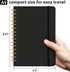 Lined Spiral Journal (Black), 5.7"x 8.27", 160 Pages, A5 Notebook with Pen Holder & Pen for Writing