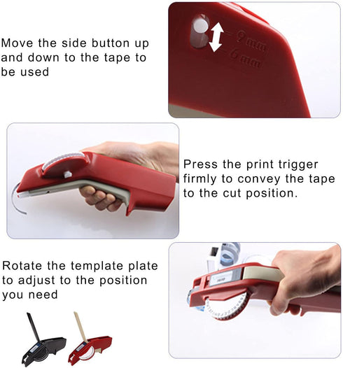 Fdit Embossing Label Maker, Clear Number Letter, One Hand Operation, Durable ABS for DIY Label Making