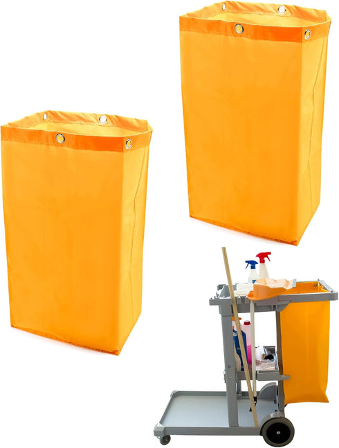 QWORK Janitorial Cart Bag, 24 Gallon Waterproof Large Capacity Padded Housekeeping Commercial