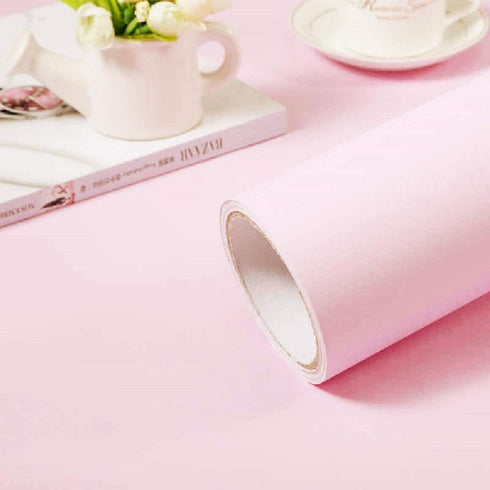 practicalWs Pink Self-Adhesive Wallpaper Film Stick Paper Easy to Apply 15.7'' x