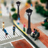 3pcs PartyKindom Mini Street Light Model: Miniature Lamp Post Black Outdoor Pathway Lantern Post for Dollhouse Village