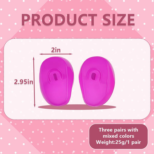 Happyupcity 3Pairs Multi-Color Silicone Hair Dyeing Earmuffs Hairdressing Ear Covers Waterproof Soft Ear Protectors Ear