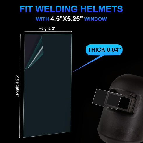 2x4.25 Inch, 100 Pack PATIKIL Welding Protection Lens Transparent Welding Helmet Hood Protective Replacement Cover