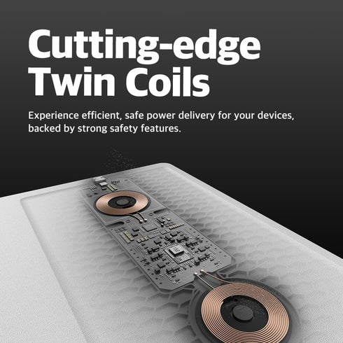 POUT H3 PRO Dual Qi Wireless Charging Mouse Pad Dual Fast Wireless Chargers for Smartphones and Earbuds Smooth Surface
