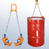 FAHKNS 2000lbs/1T Chain Drum Lifter with G80 Lifting Chain for 55 Gallon Drums, Oil Barrel Clamp Transport Tool