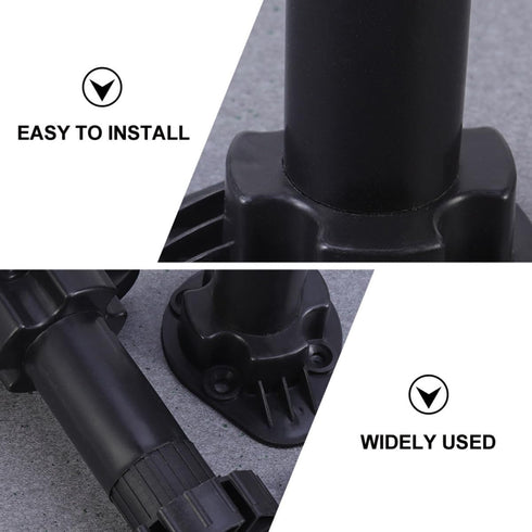 4pcs 100-120mm SEWACC Adjustable Sofa Supporting Legs, Black Thickened Plastic Furniture Support Feet for Cabinet, Tv