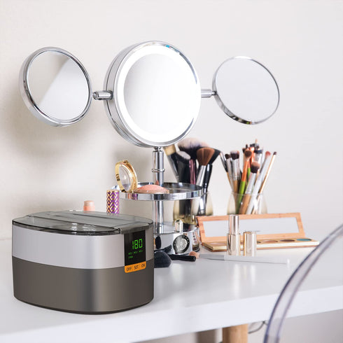 KECOOLKE Ultrasonic Jewelry Cleaner, 750ml Sonic Cleaner with Digital Timer for Eyeglasses, Rings, Coins, Silver,