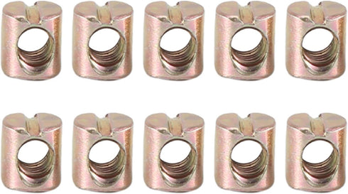 10pcs M6 Bolts Dowel Slotted Furniture Nut for Beds Crib Chairs