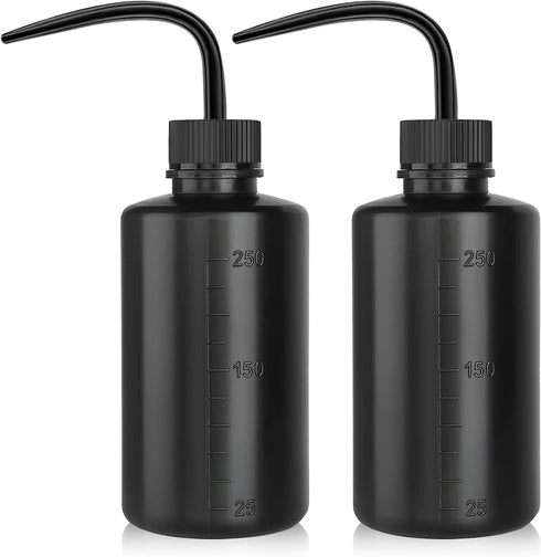 Wash Bottle 2pcs 250ml/8oz Safety Bottles, Economy Plastic Squeeze Cleaning Bottle with Scale Labels