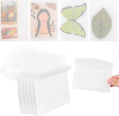 Framendino 200 Pack Glassine Envelopes, Mini Lotto Lottery Ticket Holders for Wedding Guest