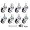 Luomorgo 8 Pcs 1" Swivel Stem Caster Wheels for Tiny Shopping Cart, No Noise TPE, 141lb Load Capacity