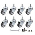 Luomorgo 8 Pcs 1" Swivel Stem Caster Wheels for Tiny Shopping Cart, No Noise TPE, 141lb Load Capacity