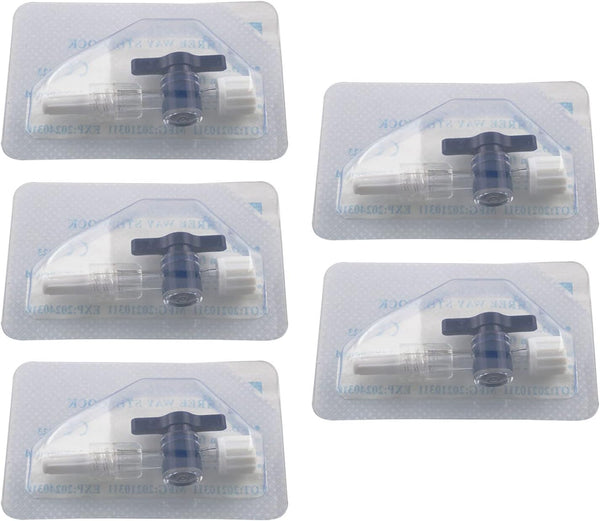 ToToT 5PCS Disposable Medical Valve 2-Way Stopcocks with Luer Connections for DIY Research Projects