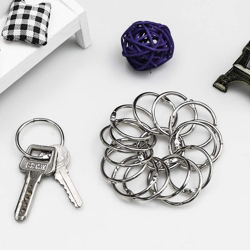 Binder Rings 1 Inch, 100 pcs Sturdy Book Rings for Loose Leaf Binder, Nickel Plated Metal Rings for Office School