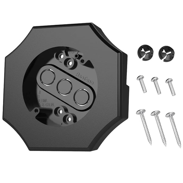 Vinyl Siding Mounting Block with Built-in Electrical Box, Outdoor Mounting Plate for 1/2 Inch Lap, Black