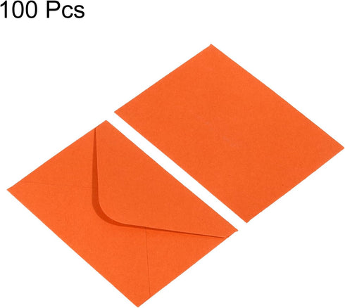 PATIKIL 100 Pack Mini Envelopes for Gift Cards & Business Cards, Orange, Perfect for Weddings and Greetings