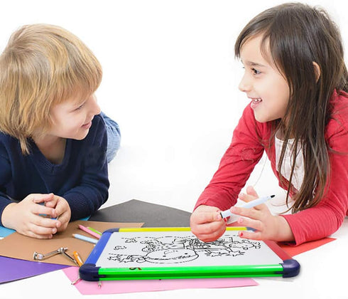 VIZ-PRO Children Board/Writing Whiteboard - Dry Erase Board with Colored Frame - 12" X 8"