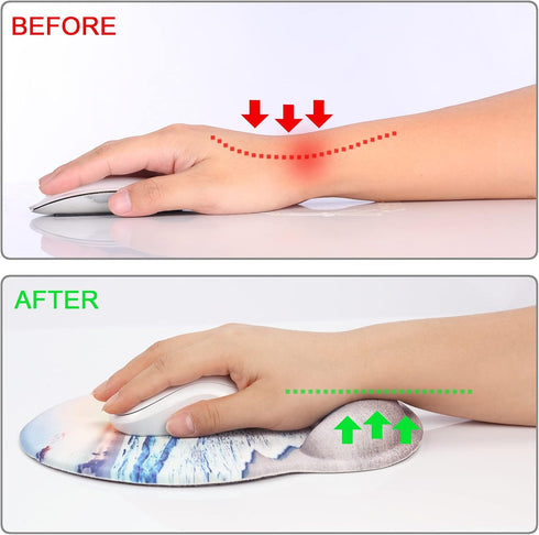 Ergonomic Mouse Pad with Wrist Support Rest, Larger Mousepad Gel Wrist Rest for Computer Desk Home Office