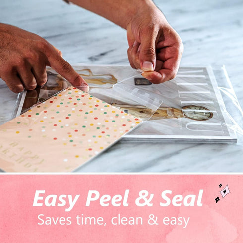 Pack It Chic - 5” X 7” (200 Pack) Clear Resealable Cello Poly Bags for 5X7 Prints, Photos, A2 A4 A6 Cards & Envelopes