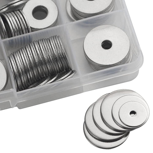 XINGYHENG 225pcs 7 Kinds 304 Stainless Steel Flat Washers Assortment Kit for Home Decoration & Repair