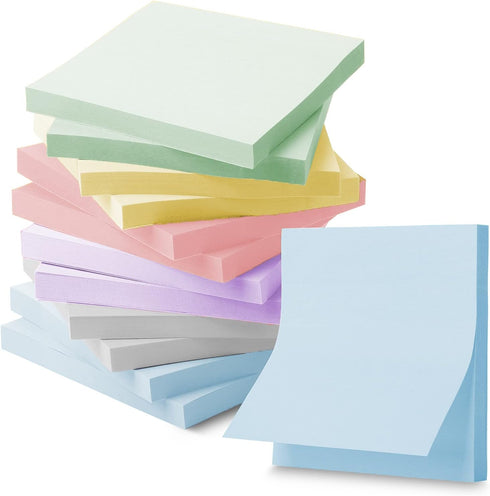 Mr. Pen Sticky Notes, 3”x3”, 12 Pads, Morandi Colors, Self-Stick Note Pads, Colorful Sticky Notes